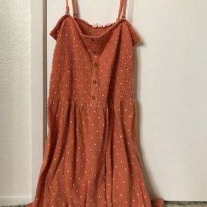 Roxy Peach Polka Dot Dress